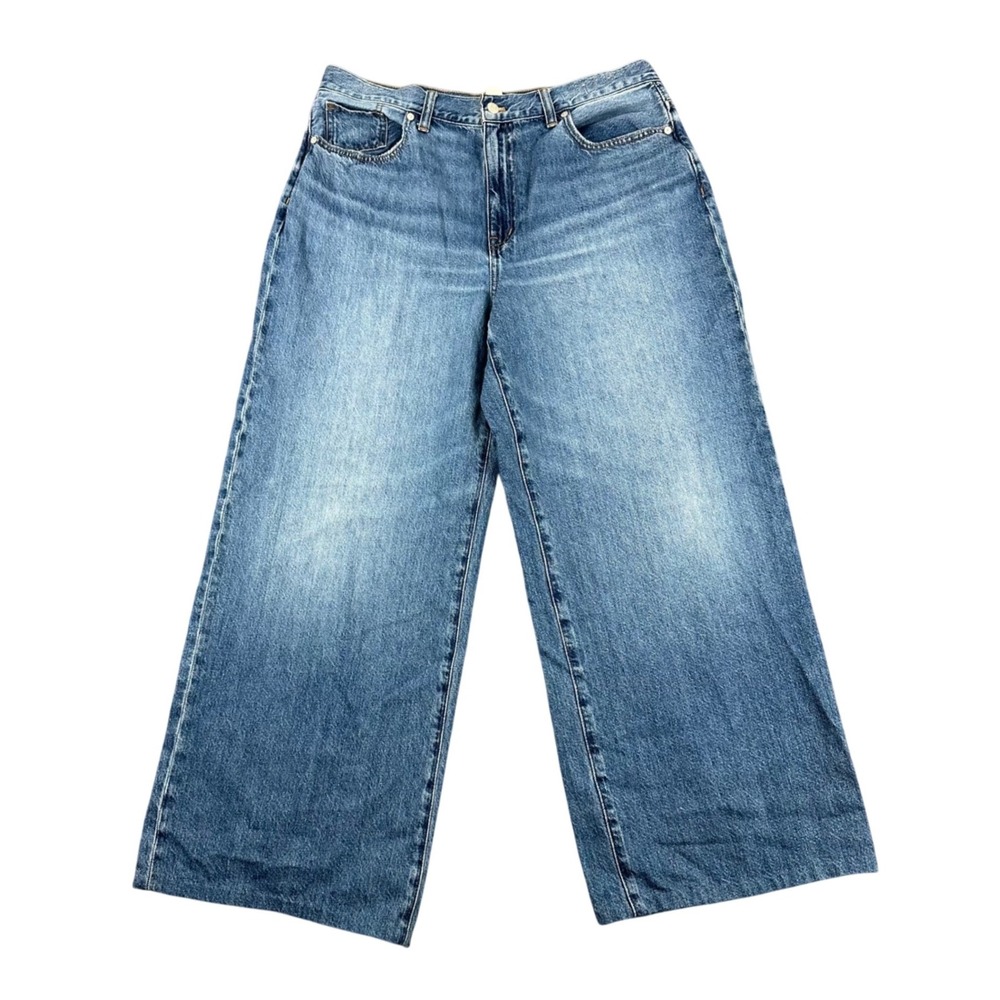 Madewell Superwide Leg Jeans Womens Size 32 Relaxed Blue Denim Baggy